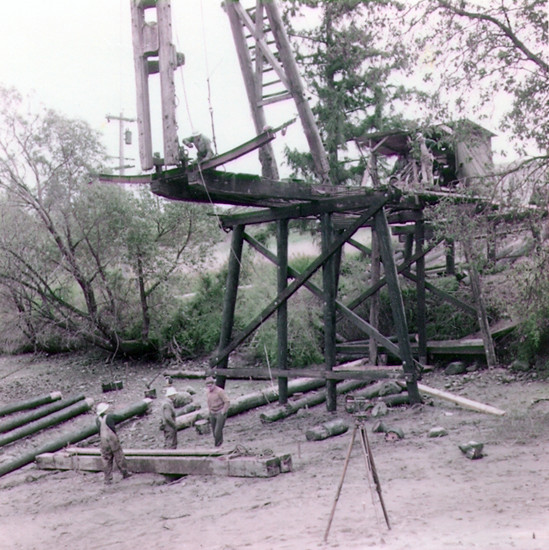 Pile Driving of Raft Island Bridge in 1958